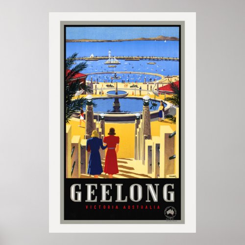 Geelong Australia Vintage Poster 1930