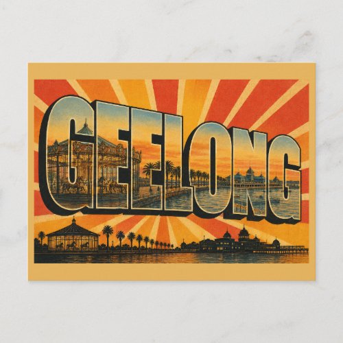 Geelong Victoria Australia Waterfront City Art Postcard