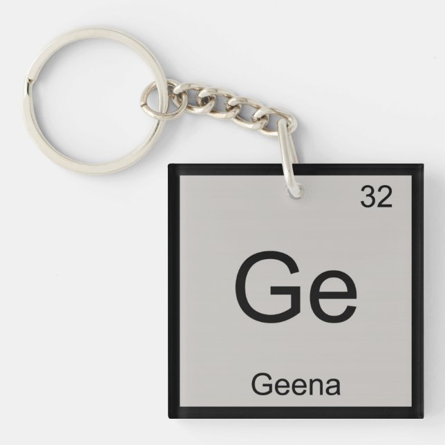 Geena Name Chemistry Element Periodic Table Keychain (Front)