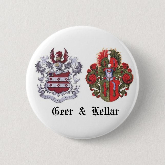 GEER & KELLAR Family Crest Button (Front)