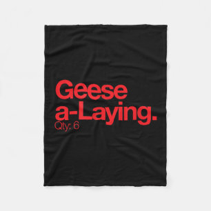 Geese A Laying Q 6 Minimalist 12 Days Of Christmas Fleece Blanket