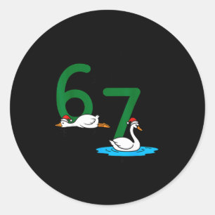 Geese A Laying Swans A Swimming 67 Six Geese Seven Classic Round Sticker