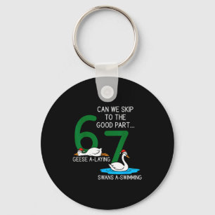 Geese A Laying Swans A Swimming 67 Six Geese Seven Keychain