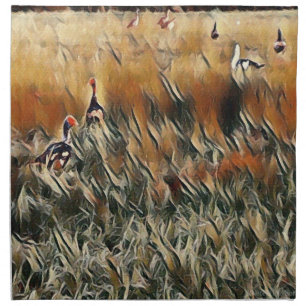 Geese and Duck Roam Art Cloth Napkin