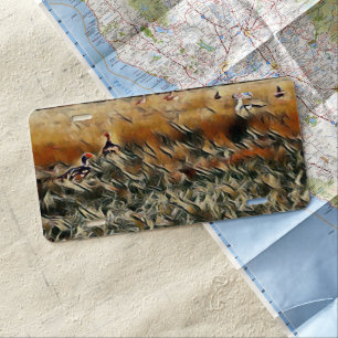 Geese and Duck Roam Art License Plate