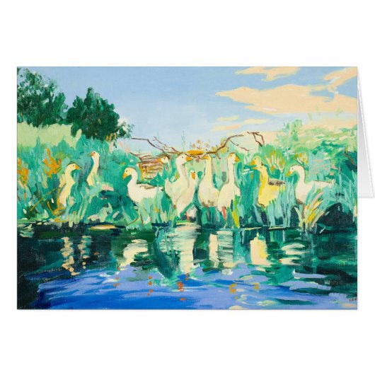 Geese and Ducks by the River Customizable Cards (Front Horizontal)