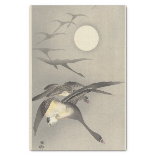 Geese at Full Moon by Ohara Koson Tissue Paper