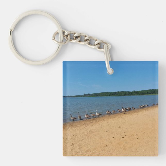 Geese at Silver Lake, Wisconsin Keychain (Front)
