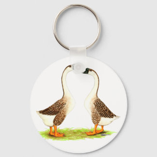 Geese: Brown Chinese Keychain