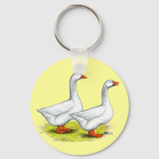 Geese: Embden Pair Keychain