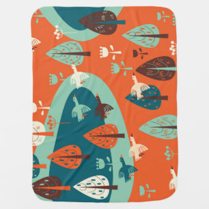 Geese Forest: Vintage Nature Scene Baby Blanket