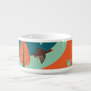 Geese Forest: Vintage Nature Scene Bowl
