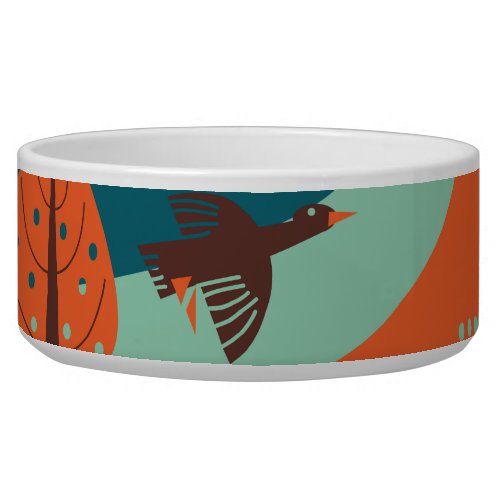 Geese Forest Vintage Nature Scene Bowl