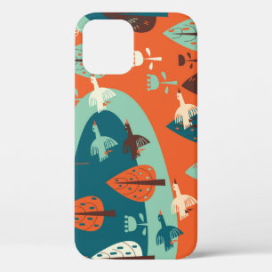 Geese Forest: Vintage Nature Scene iPhone 12 Case
