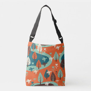 Geese Forest: Vintage Nature Scene Crossbody Bag