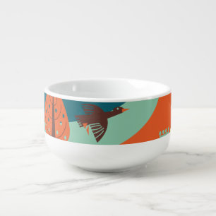 Geese Forest: Vintage Nature Scene Soup Mug