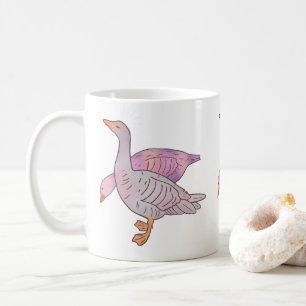 Geese Girls Whimsical Folk Art Goose Duo Coffee Mug