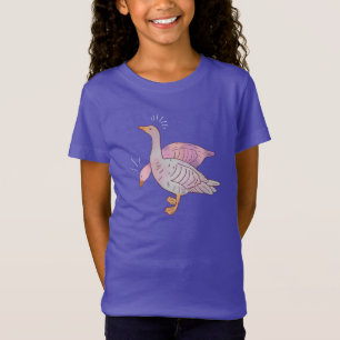 Geese Girls Whimsical Folk Art Goose Duo T-Shirt