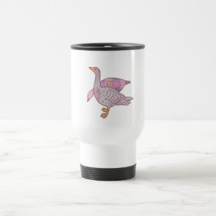 Geese Girls Whimsical Folk Art Goose Duo Travel Mug