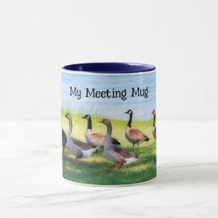 Geese Goose Art Meeting Work Mug Cup