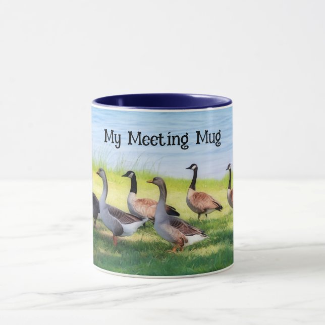 Geese Goose Art Meeting Work Mug Cup (Center)
