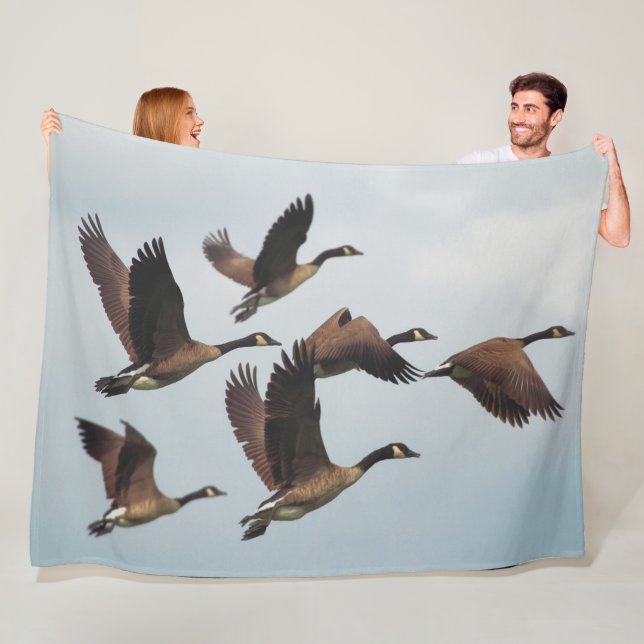 GEESE in FLIGHT Fleece Blanket (In Situ)