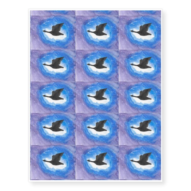 Geese In Flight Temporary Tattoos (Front)