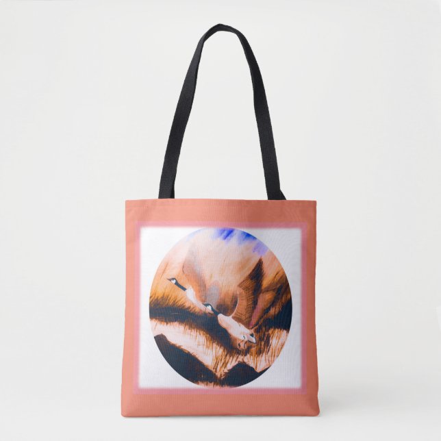 Geese in Pink Tote Bag (Front)