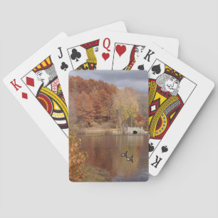 Geese in Reflected Fall Colors - Poker Cards