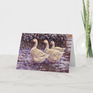 Geese in Snow Holiday Card