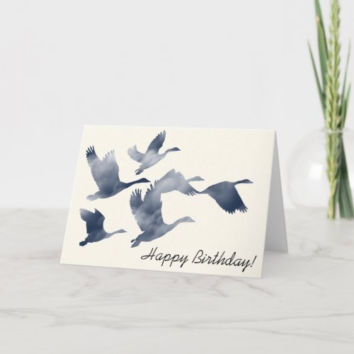 Geese in the Clouds Birthday Card