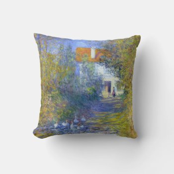 Geese In The Creek Claude Monet Fine Art Throw Pillow by monetart at Zazzle