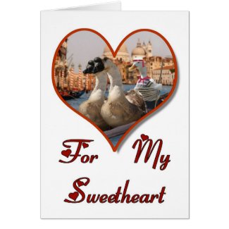 Geese on a Romantic Gondola Ride Card