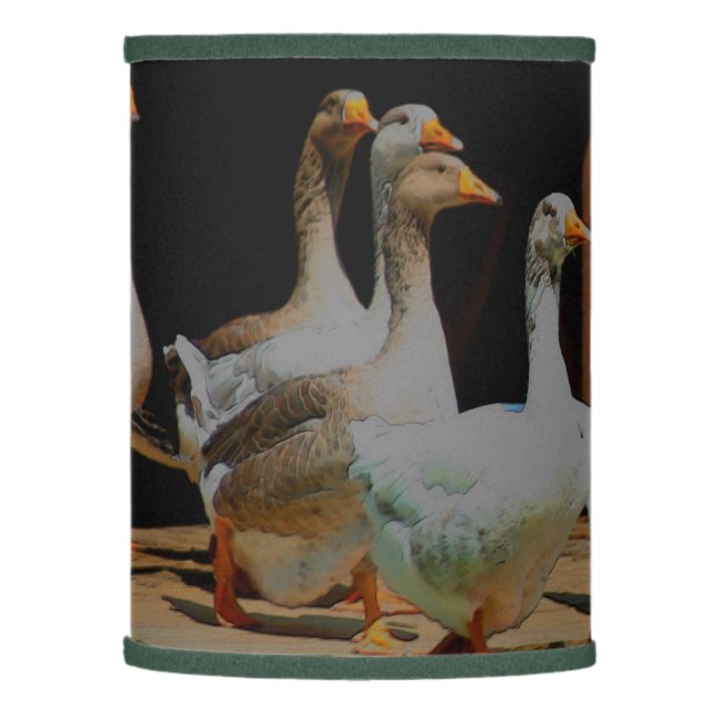 Geese On The March Animal Art  Lamp Shade (Left)