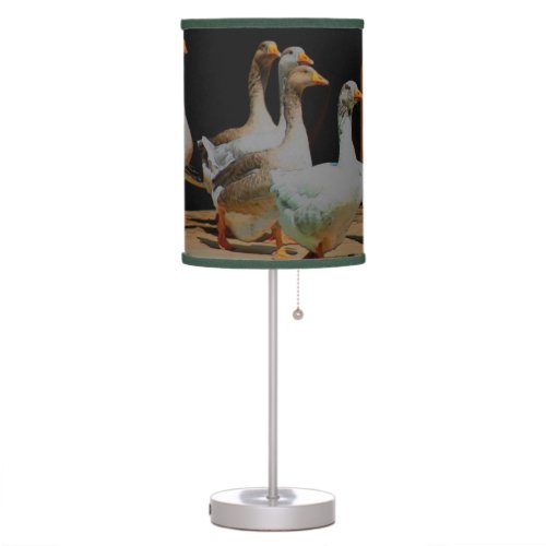 Geese On The March Animal Art   Table Lamp