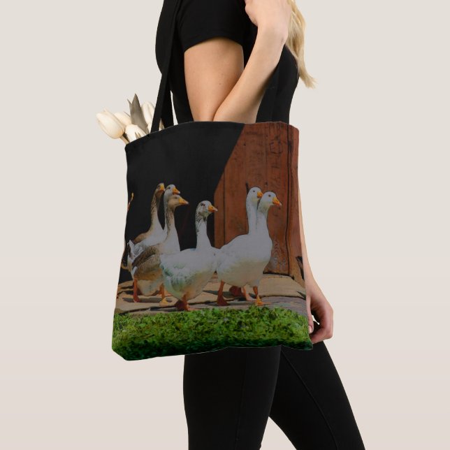 Geese On The March Animal Art  Tote Bag (Close Up)