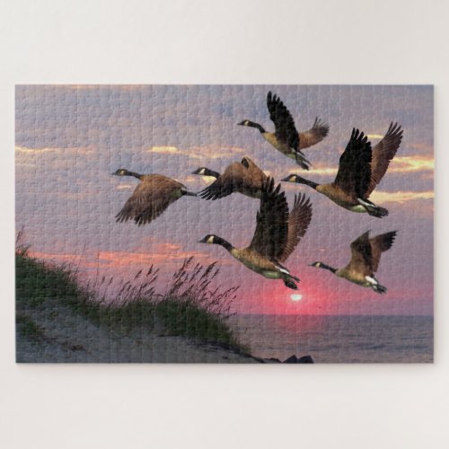 GEESE OVER THE DUNES JIGSAW PUZZLE