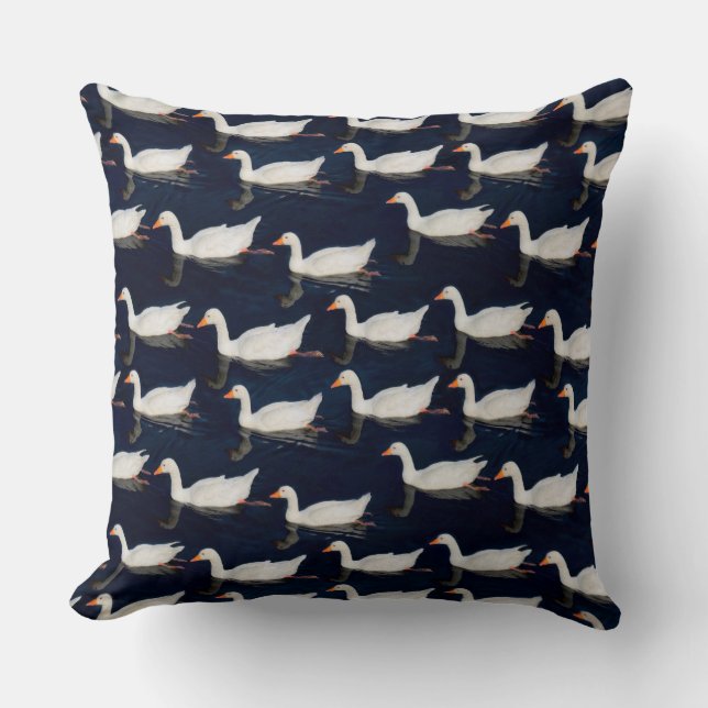 Geese Pattern Throw Pillow (Front)