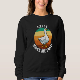 Geese Smile Ironic Saying Wildlife Bird Cute Goose Sweatshirt