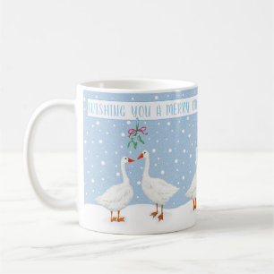 Geese Snow Mistletoe Merry Christmas Mug