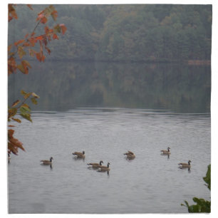 Geese swimming in Autumn, Lake Arrowhead Napkin