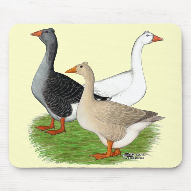 Geese:  Tufted Trio Mouse Pad (Front)
