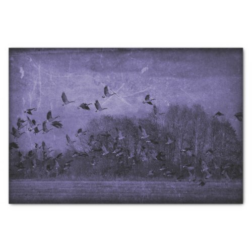 Geese Vintage Antique Purple Texture Decoupage Tissue Paper