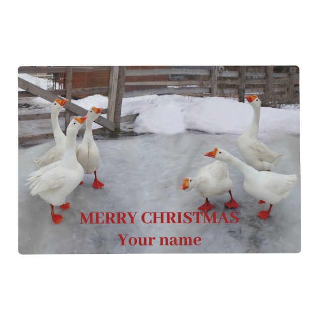 Geese white   placemat (Front)