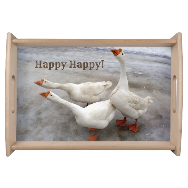 Geese white serving tray (Front)