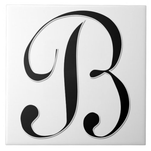 Geessele Letter B in Black Monogram Tile