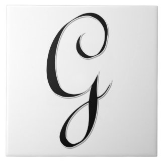 Geessele Letter G in Black Monogram Tile