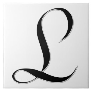 Geessele Letter L in Black Monogram Tile