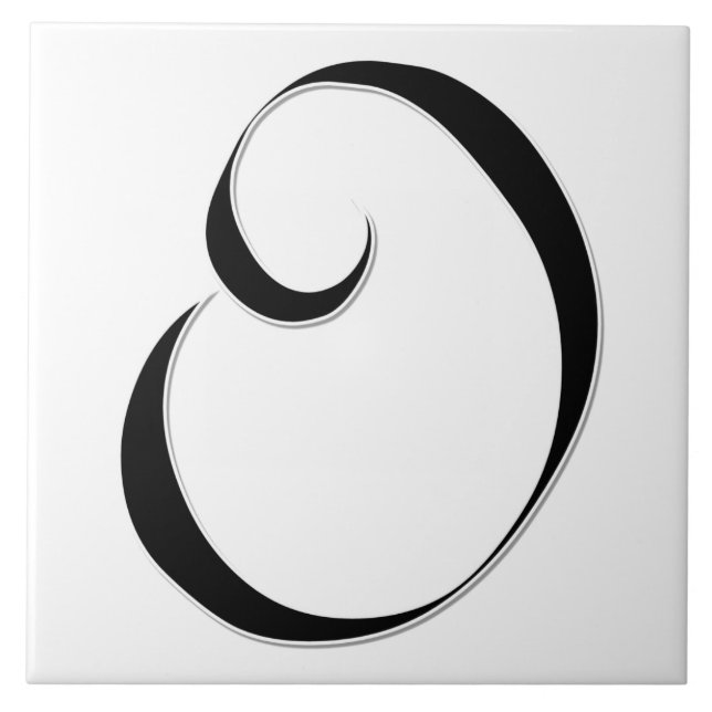 Geessele Letter O in Black Monogram Tile (Front)