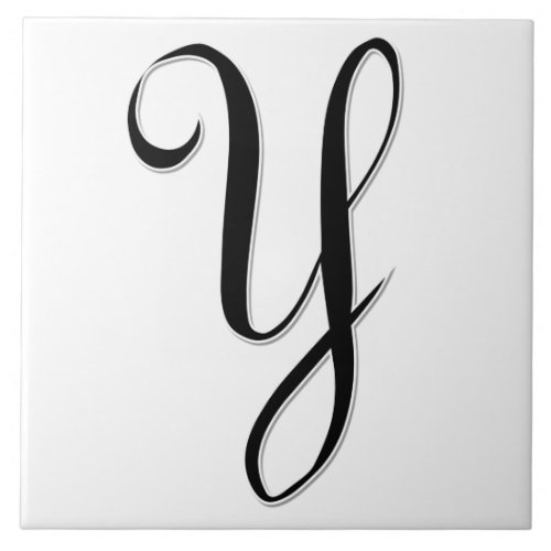 Geessele Letter Y in Black Monogram Tile